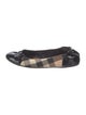 Burberry Nova Check Pattern Patent Leather Ballet Flats