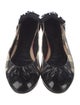 Burberry Nova Check Pattern Patent Leather Ballet Flats