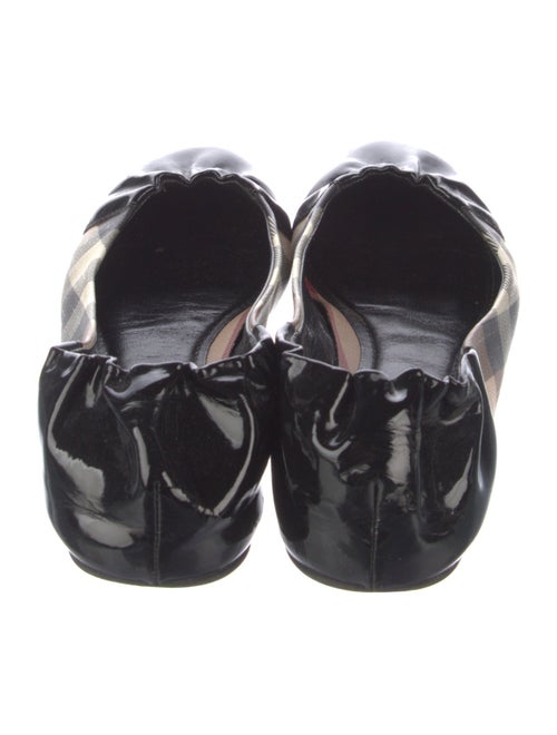 Burberry Nova Check Pattern Patent Leather Ballet Flats