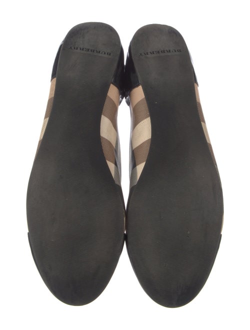 Burberry Nova Check Pattern Patent Leather Ballet Flats