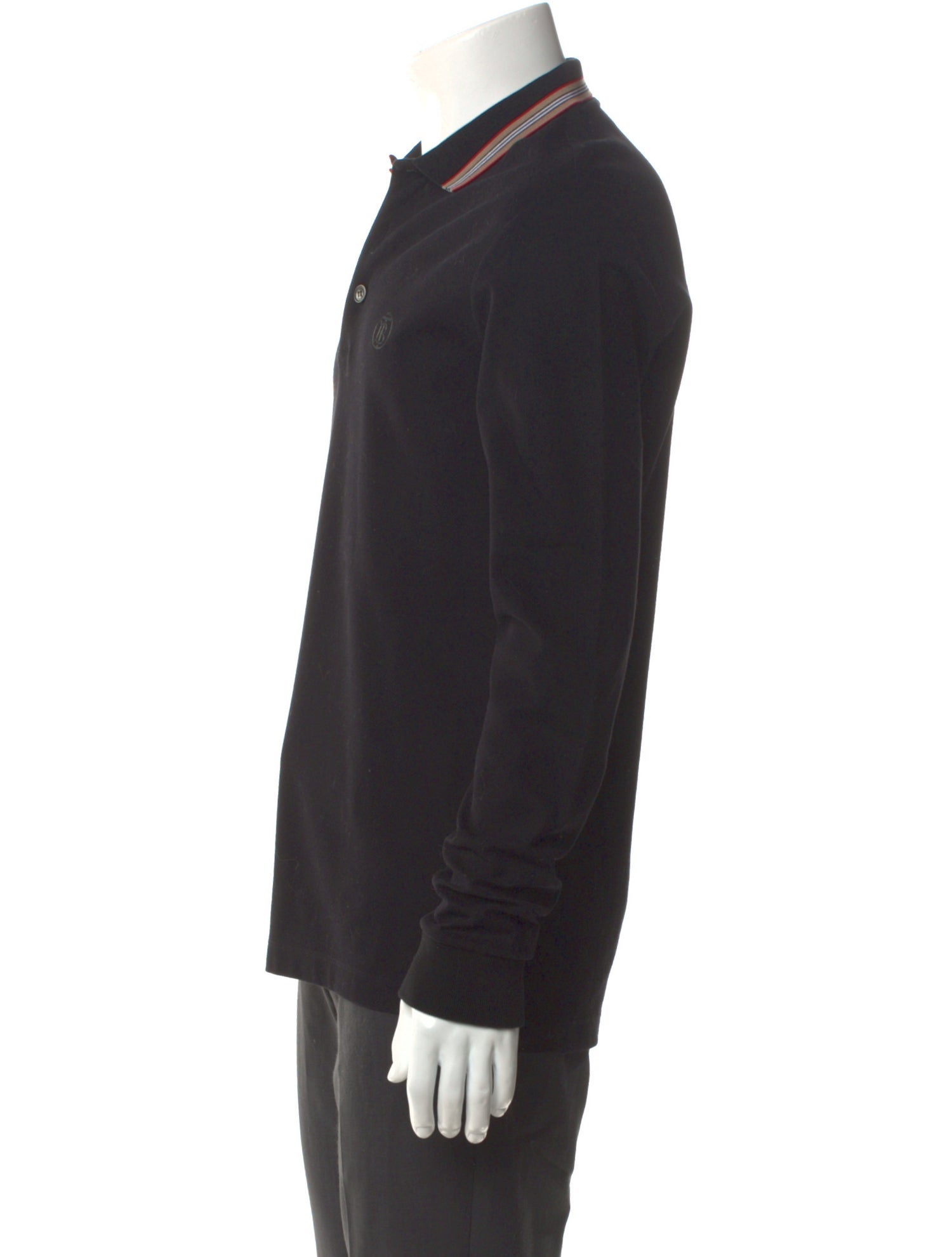 Burberry V-Neck Long Sleeve Polo Shirt