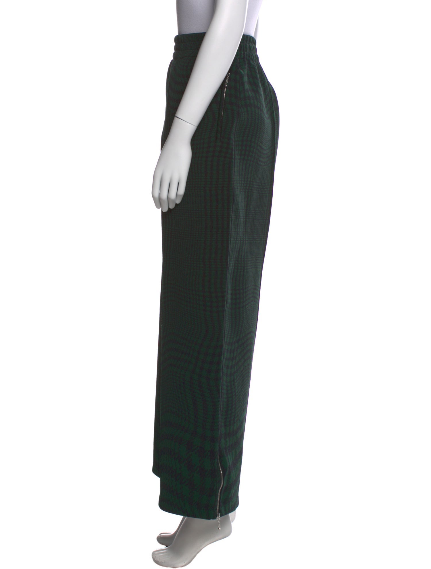 Burberry Plaid Print Wide Leg Pants