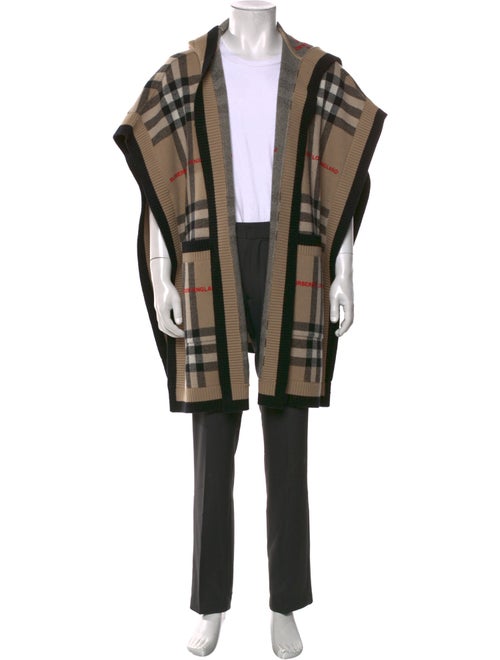 Burberry Plaid Print Open Front Cardigan