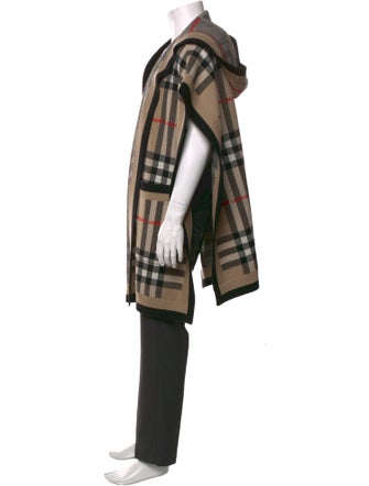 Burberry Plaid Print Open Front Cardigan