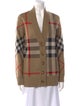 Burberry Plaid Print V-Neck Sweater