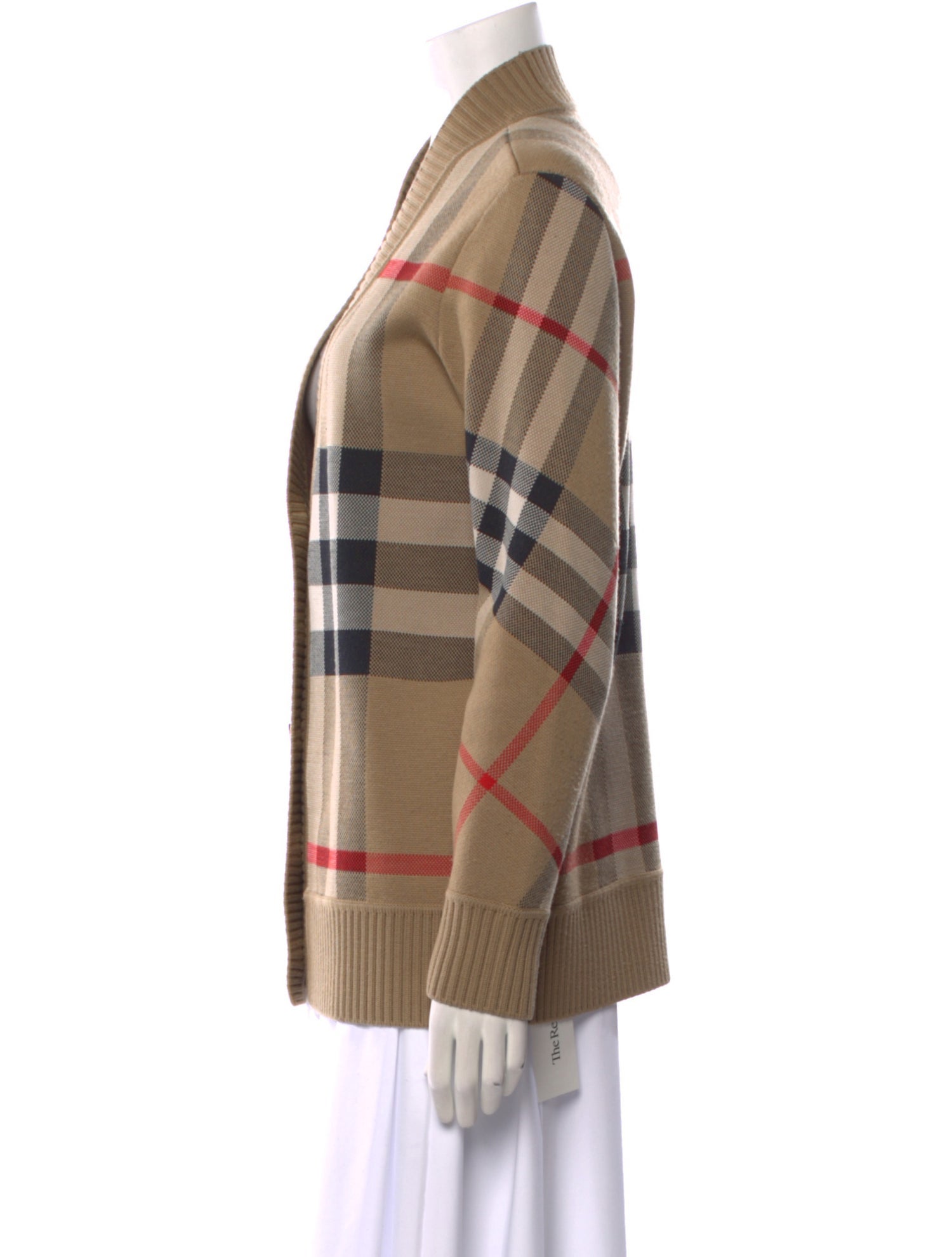 Burberry Plaid Print V-Neck Sweater