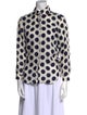 Burberry Prorsum Linen Polka Dot Print Blouse