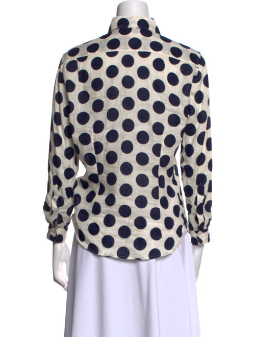 Burberry Prorsum Linen Polka Dot Print Blouse