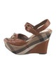 Burberry Nova Check Pattern Leather Sandals