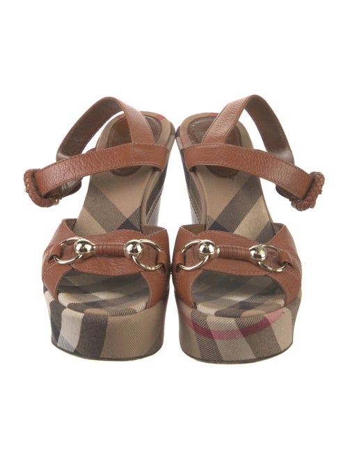 Burberry Nova Check Pattern Leather Sandals
