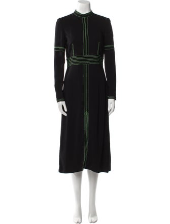 Burberry Mock Neck Midi Length Dress
