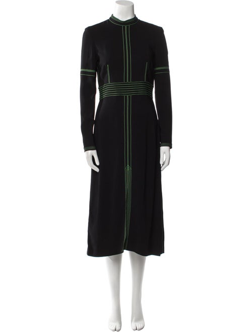 Burberry Mock Neck Midi Length Dress