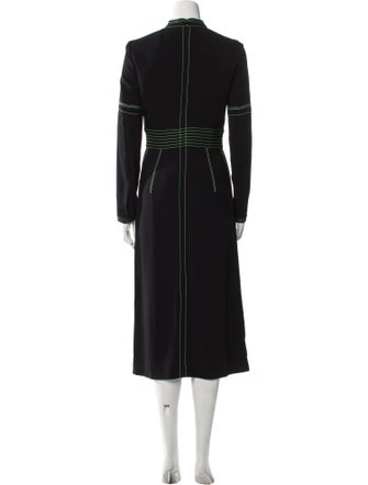 Burberry Mock Neck Midi Length Dress