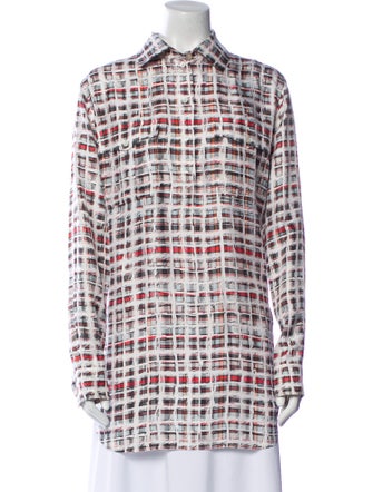 Burberry Silk Plaid Print Tunic
