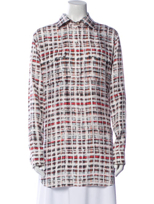Burberry Silk Plaid Print Tunic