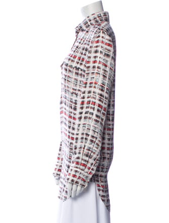 Burberry Silk Plaid Print Tunic