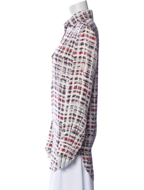Burberry Silk Plaid Print Tunic