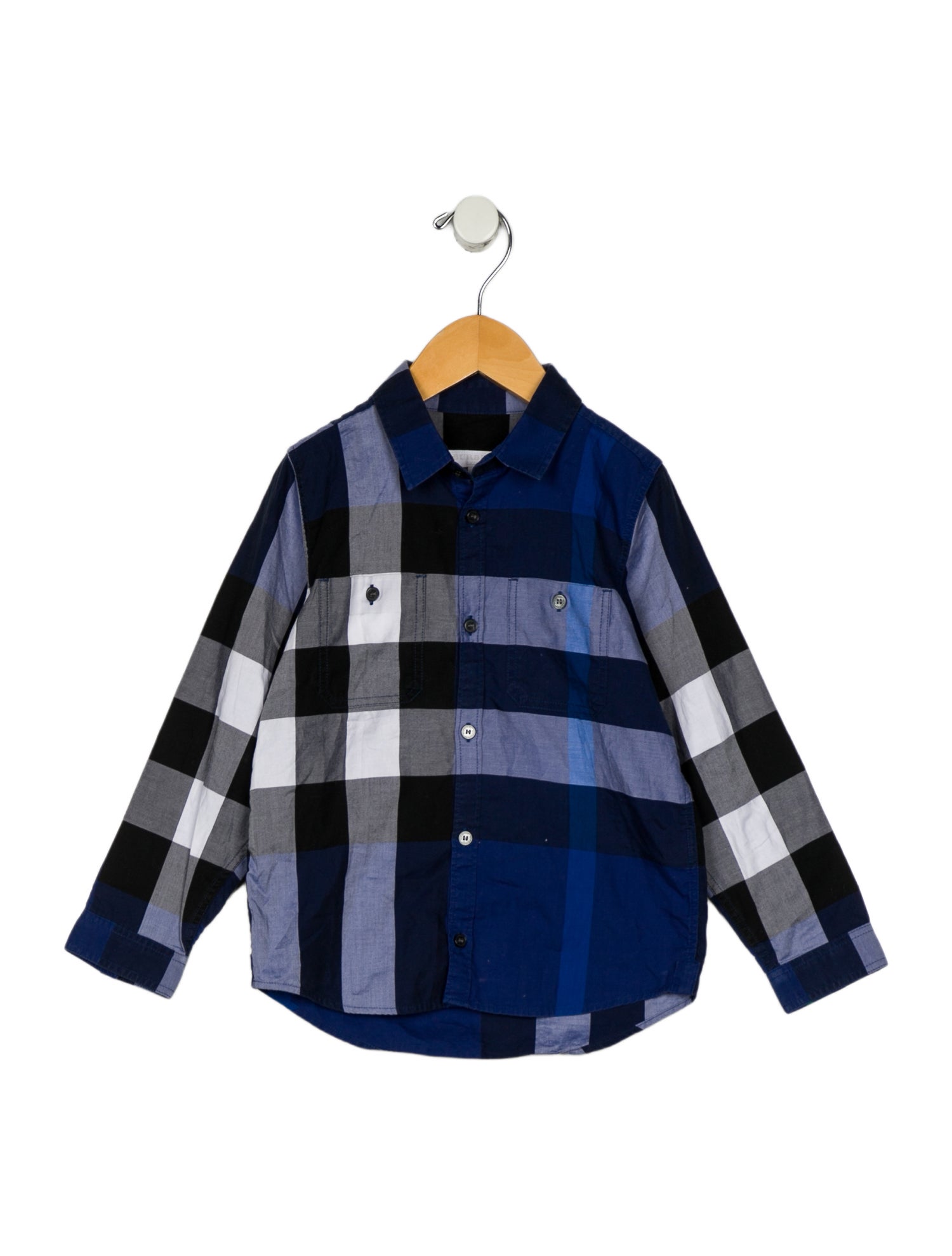 Burberry toddler boys' blue and black shirt
