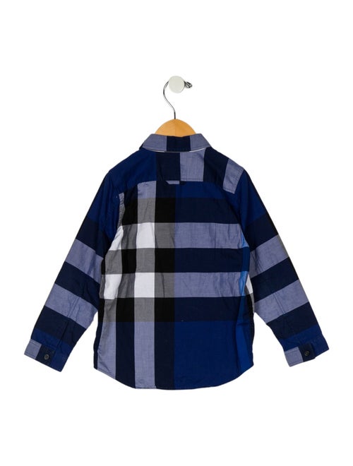 Burberry toddler boys' blue and black shirt