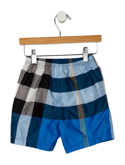 Burberry toddler boys' blue and black swim shorts