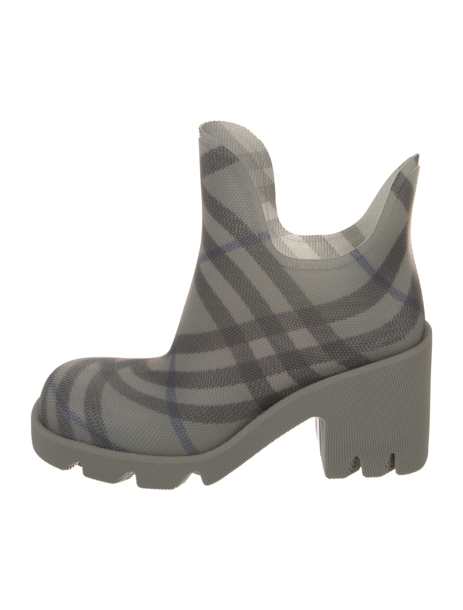 Burberry Smoked Check Pattern Rubber Rain Boots