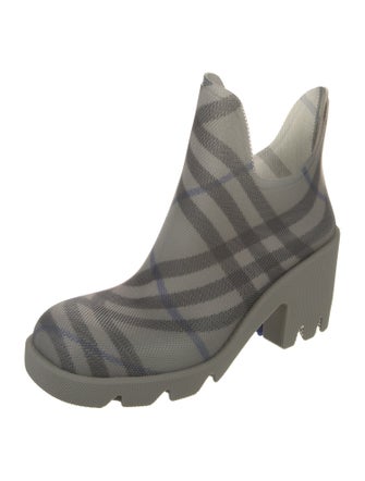 Burberry Smoked Check Pattern Rubber Rain Boots