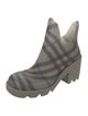 Burberry Smoked Check Pattern Rubber Rain Boots