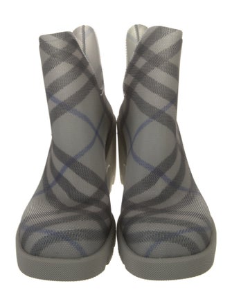 Burberry Smoked Check Pattern Rubber Rain Boots