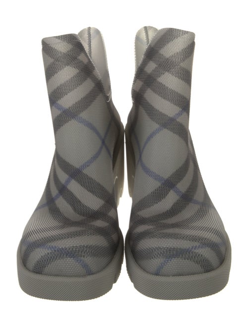Burberry Smoked Check Pattern Rubber Rain Boots