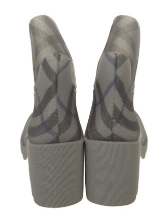 Burberry Smoked Check Pattern Rubber Rain Boots