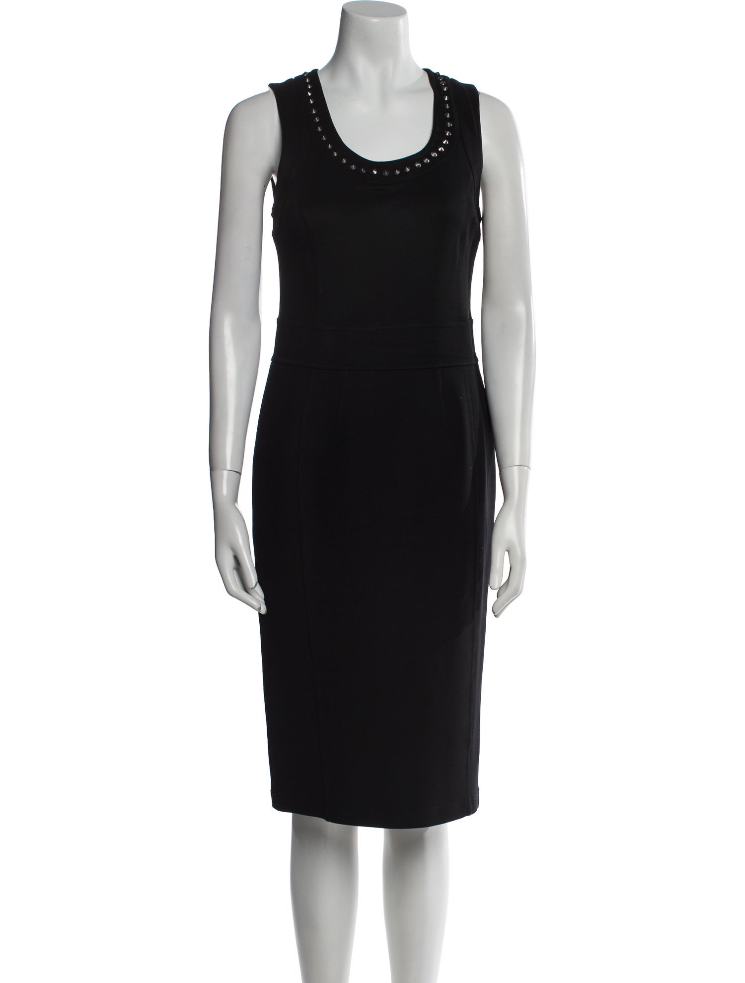 Burberry London Scoop Neck Midi Length Dress