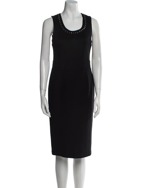 Burberry London Scoop Neck Midi Length Dress