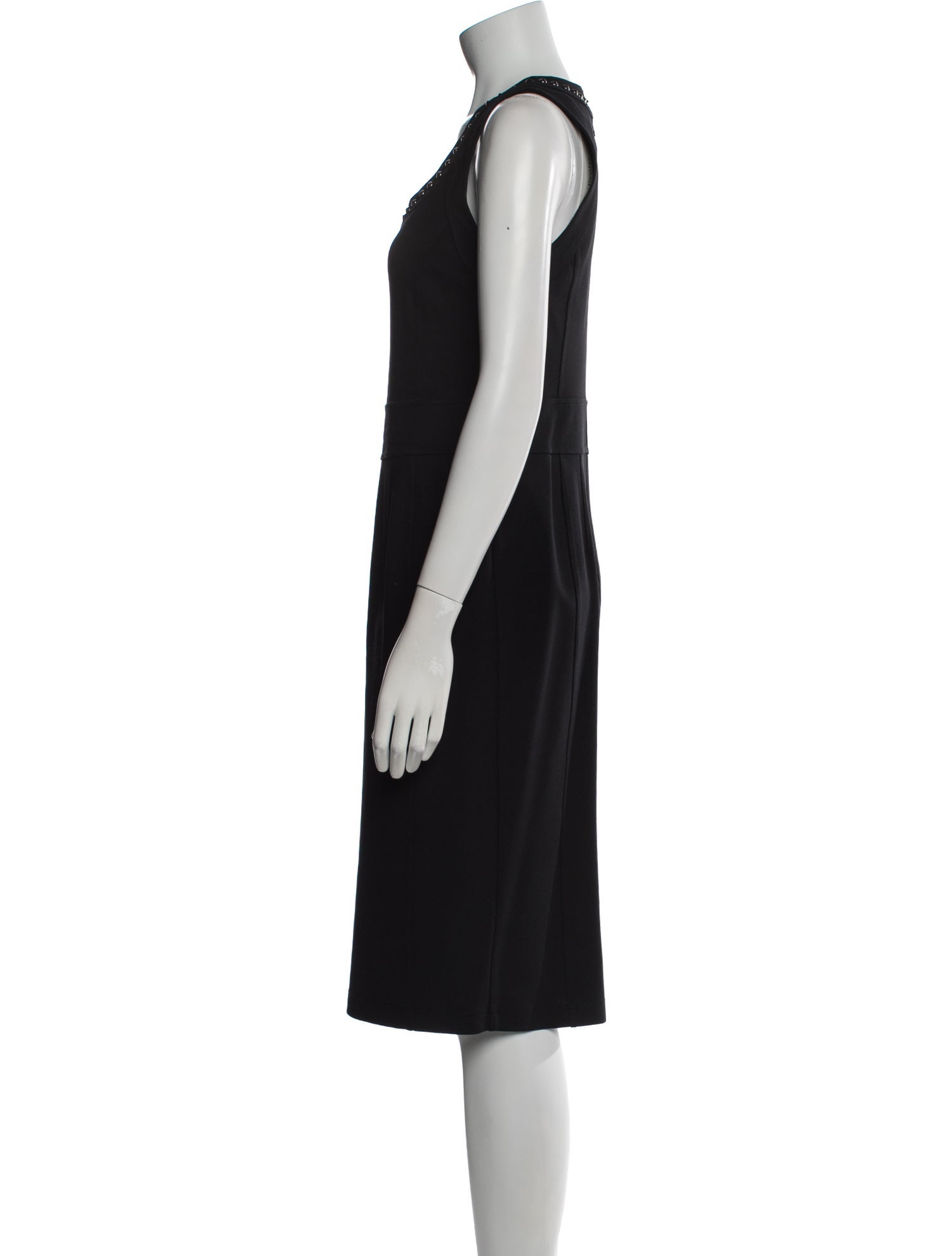 Burberry London Scoop Neck Midi Length Dress