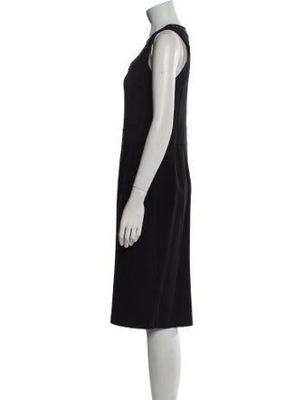 Burberry London Scoop Neck Midi Length Dress