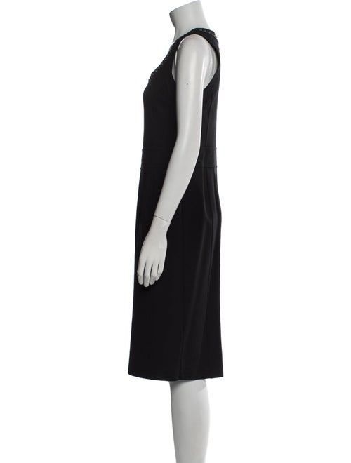 Burberry London Scoop Neck Midi Length Dress