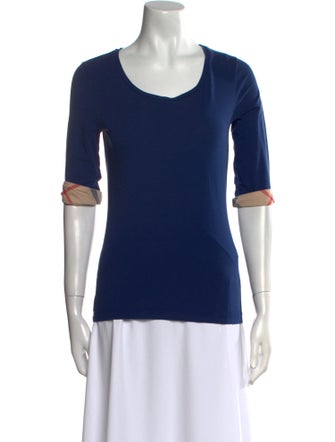 Burberry Scoop Neck Short Sleeve T-Shirt