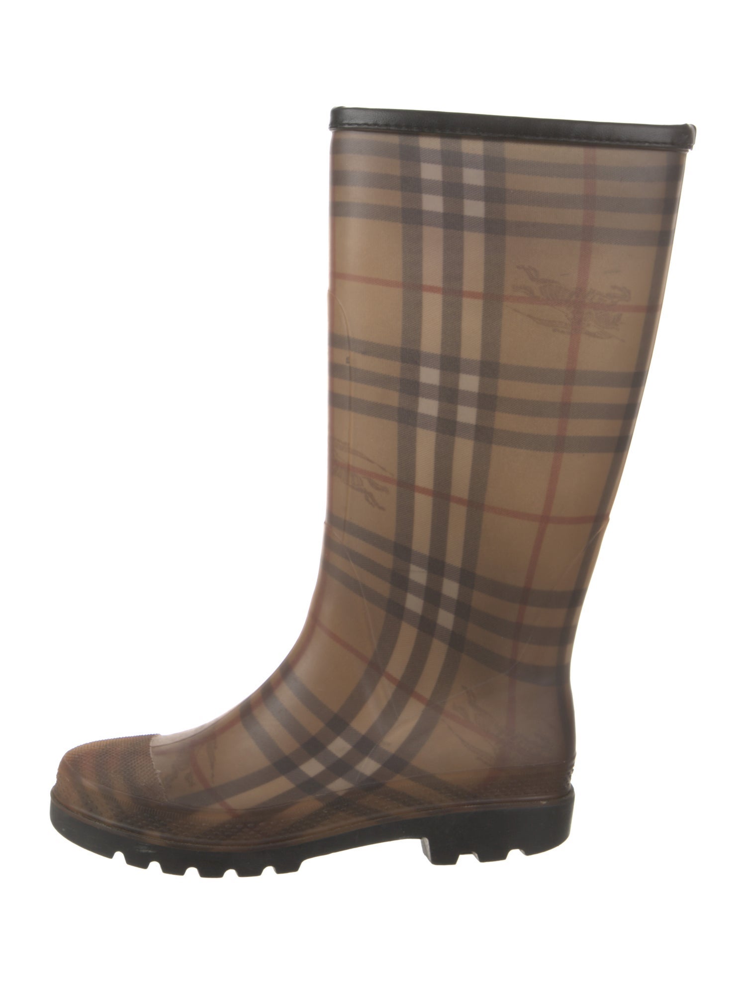 Burberry Horseferry Check Pattern Rubber Rain Boots