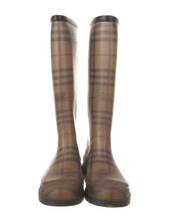 Burberry Horseferry Check Pattern Rubber Rain Boots