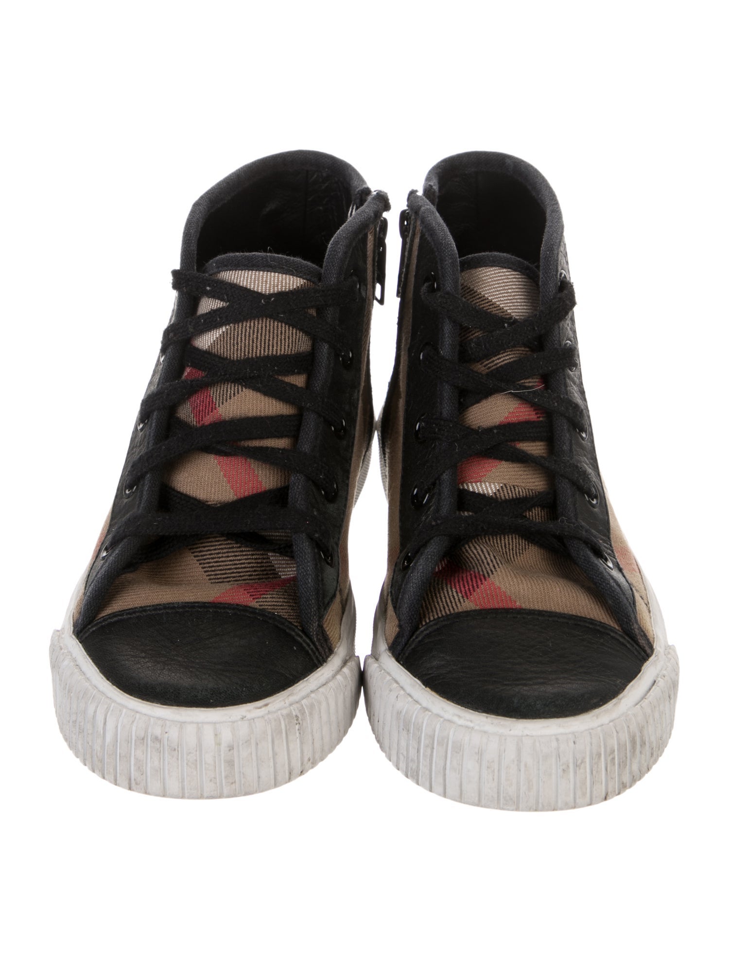 Burberry Check Print High Top Sneakers
