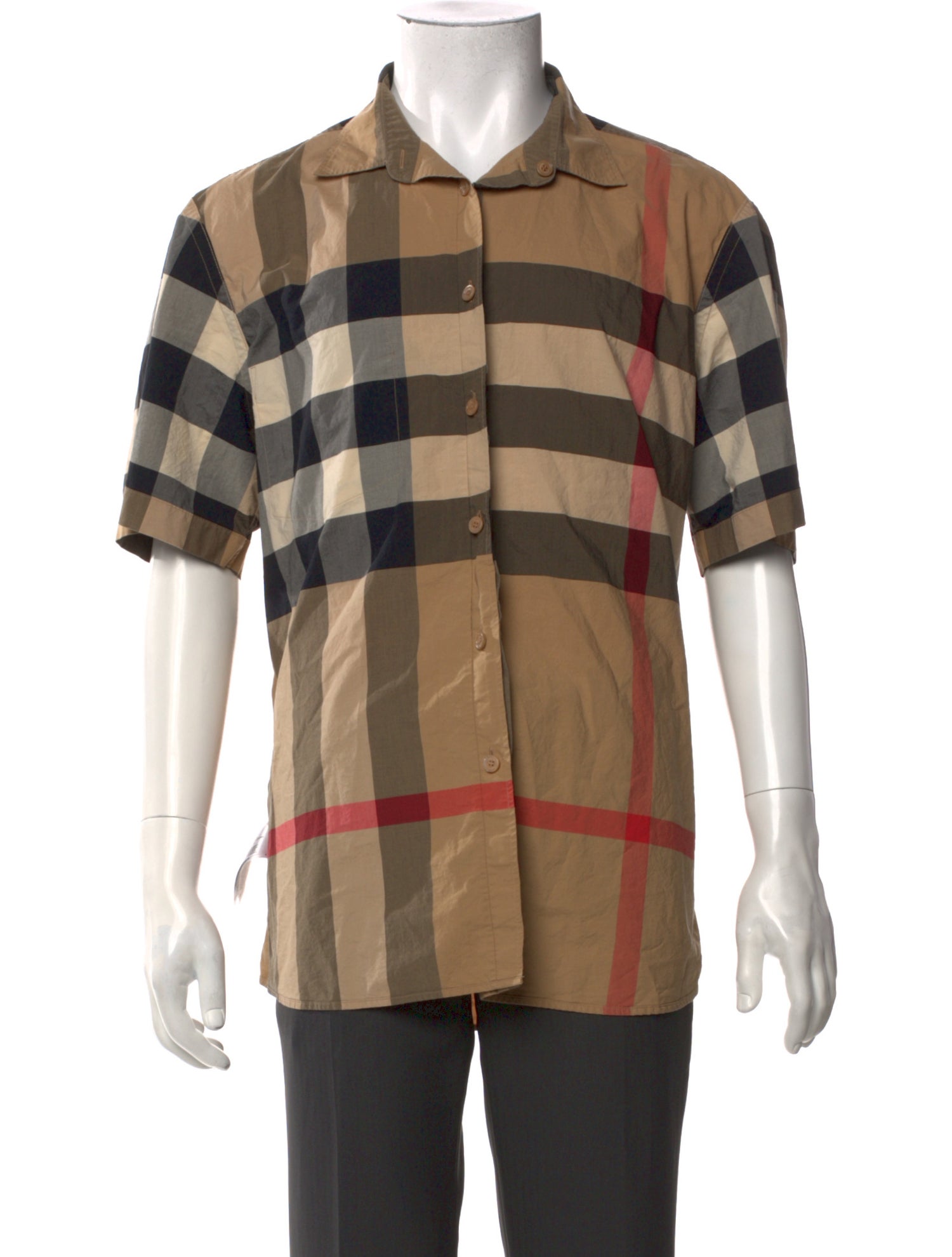 Burberry Exploded Check Pattern Short Sleeve Shirt
