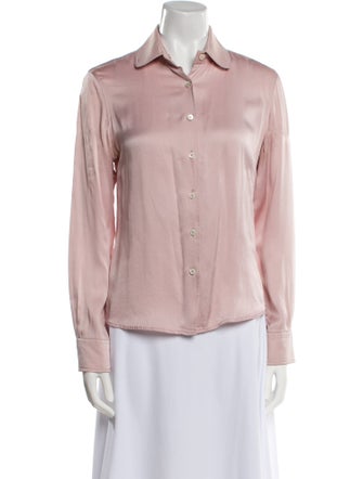 Burberry Long Sleeve Button-Up Top