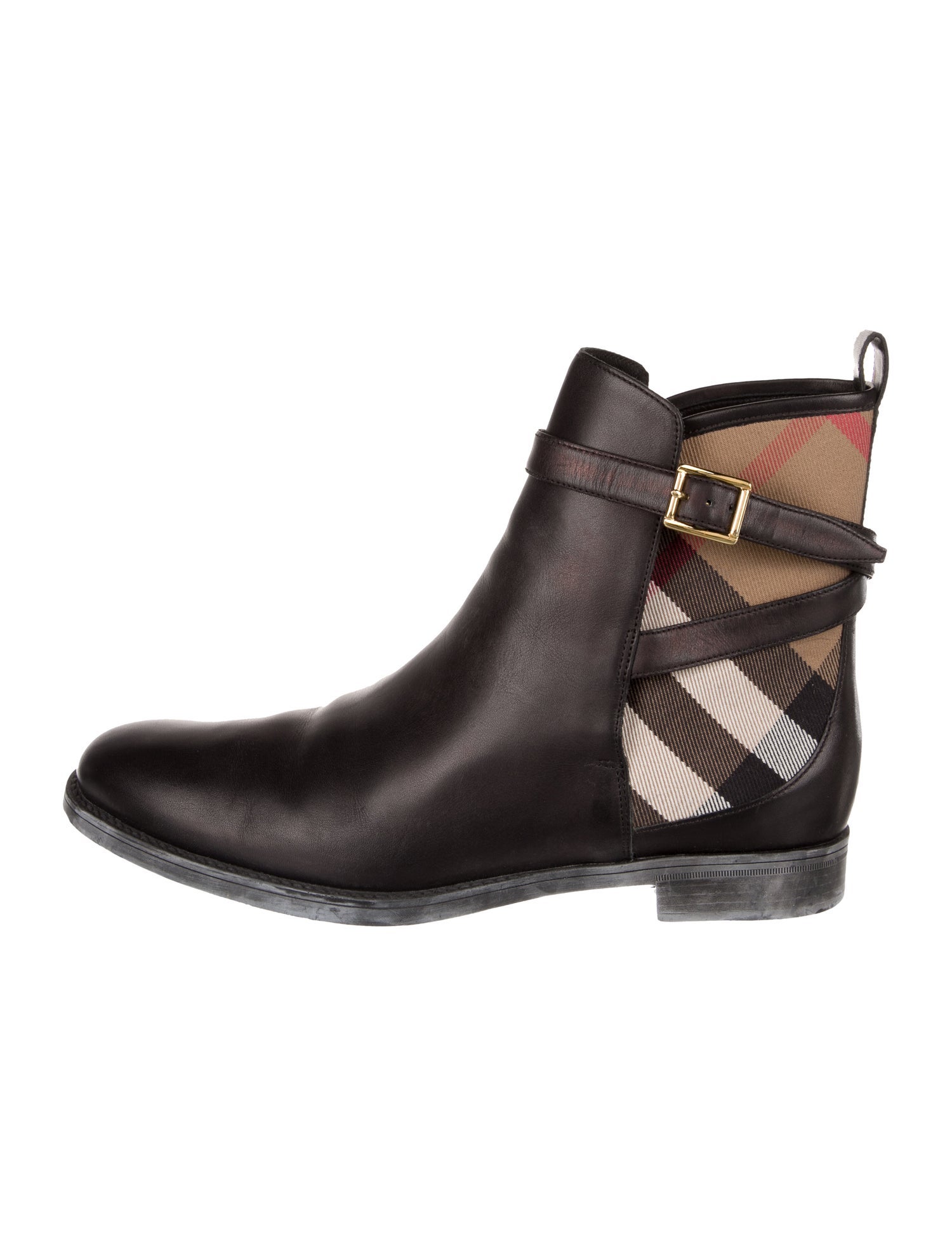 Burberry Richardson Flat House Check Pattern Chelsea Boots