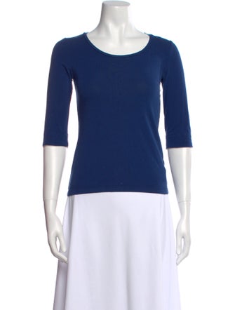 Burberry Scoop Neck Three-Quarter Sleeve T-Shirt