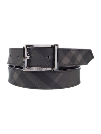 Burberry Smoked Check Pattern Skinny Belt