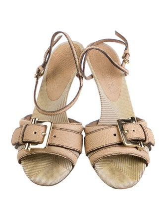 Burberry Leather Slingback Sandals