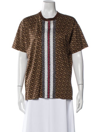 Burberry Printed Crew Neck Button-Up Top