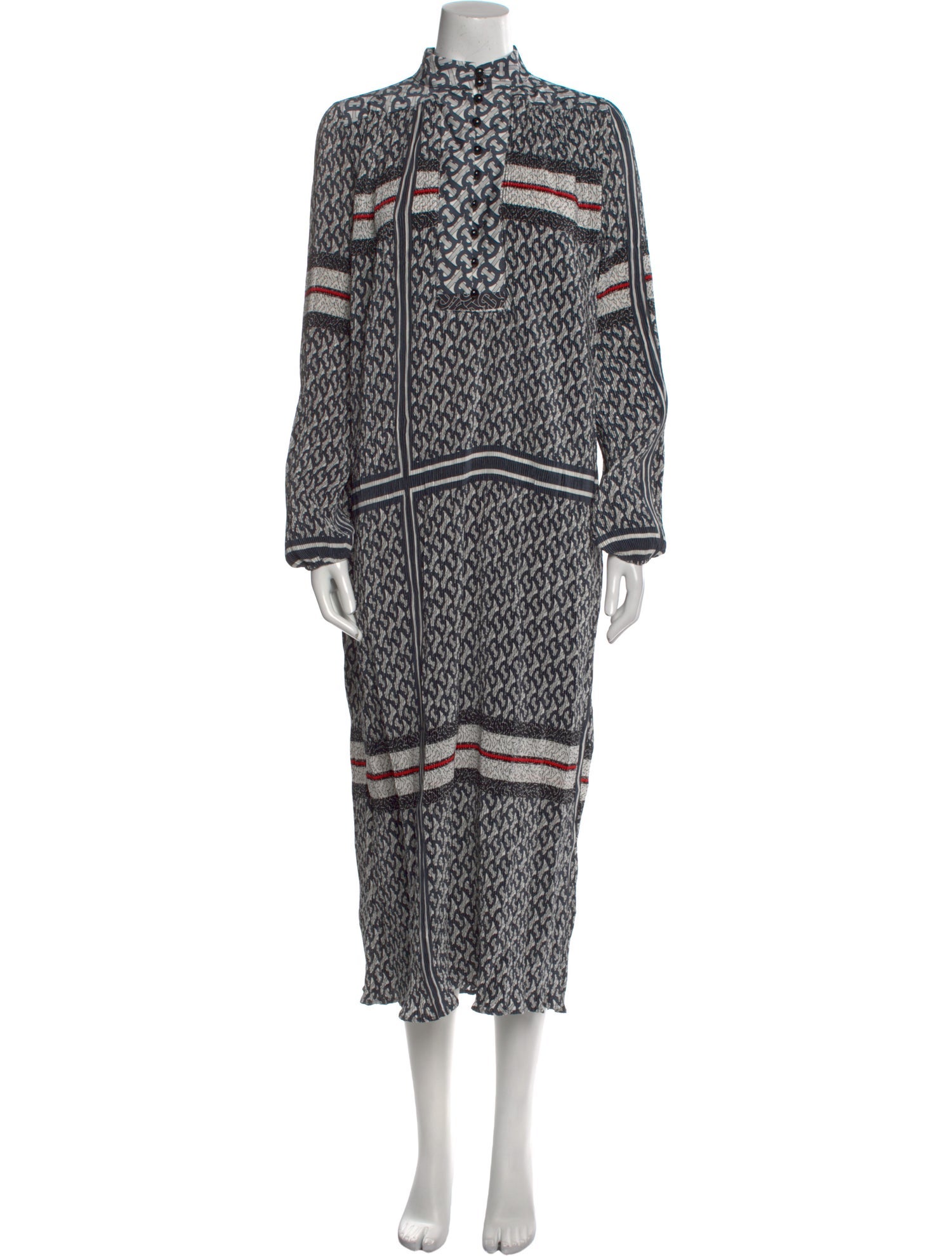 Burberry Printed Midi Length Dress