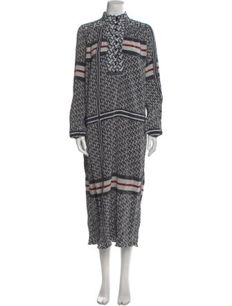 Burberry Printed Midi Length Dress