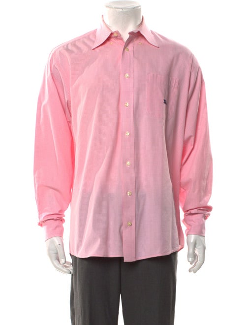 Burberry Plaid Print Long Sleeve Dress Shirt