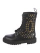 Burberry Leather Eyelet Trim Combat Boots